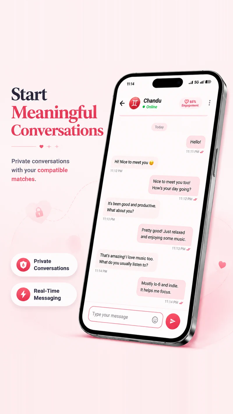 Private chat with a matched profile